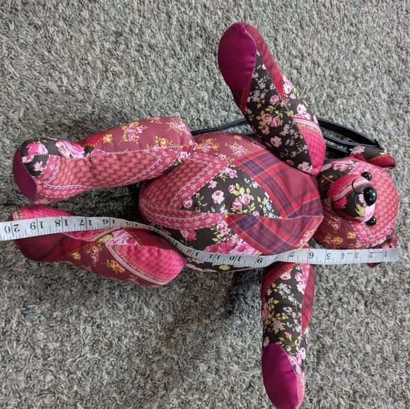Delia\'s X Dolls Kill Pink Floral Patchwork Teddy Bear Backpack Purse main image 4